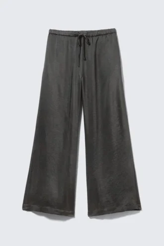 Pyjama-Hose aus gewaschenem Satin – gewaschenes Dunkelgrau