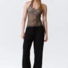 Pyjama-Hose mit mittlerer Leibhöhe und lockerer Passform – Schwarz Pyjama-Hose mit mittlerer Leibhöhe und lockerer Passform – Schwarz