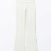 Pyjama-Hose mit niedriger Taille und ausgestelltem Bein – Weiß Pyjama-Hose mit niedriger Taille und ausgestelltem Bein – Weiß