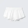 Pyjama-Shorts aus Baumwollpopeline mit mittlerer Leibhöhe – Weiß Pyjama-Shorts aus Baumwollpopeline mit mittlerer Leibhöhe – Weiß