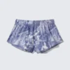 Pyjama-Shorts aus bedrucktem Popeline mit mittlerer Leibhöhe – Blau – Baroque Collage