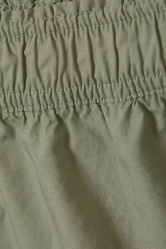 Pyjama-Slip aus Baumwollpopeline mit mittlerer Leibhöhe – Khaki-Grün