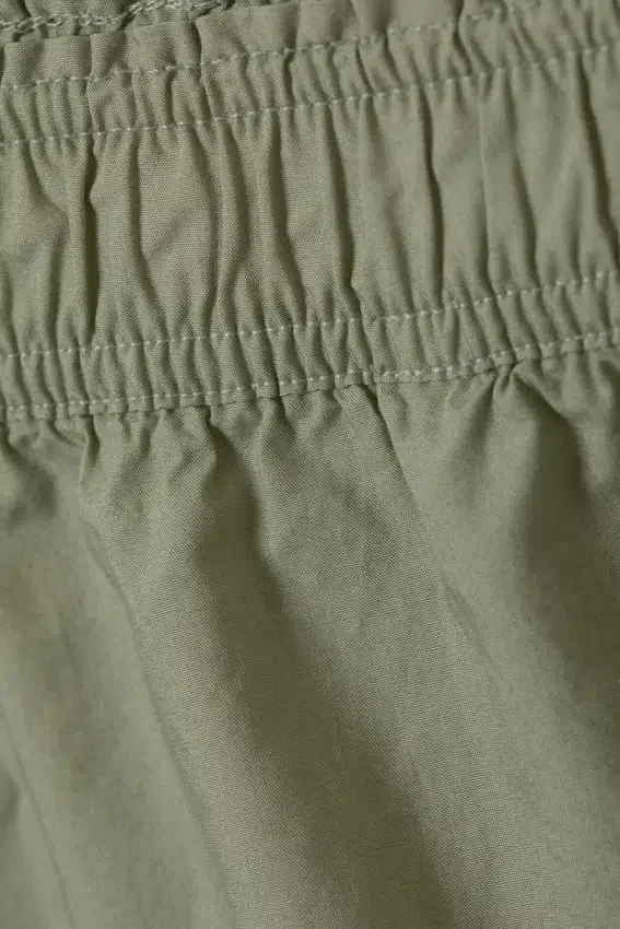 Pyjama-Slip aus Baumwollpopeline mit mittlerer Leibhöhe – Khaki-Grün Pyjama-Slip aus Baumwollpopeline mit mittlerer Leibhöhe – Khaki-Grün