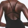 Racerback-Badeanzug – Schwarz