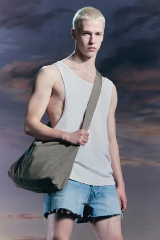 Racerback-Tanktop – Staubweiß