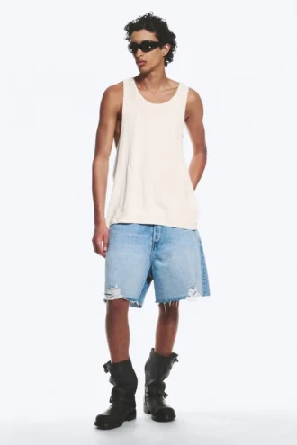 Racerback-Tanktop – Staubweiß