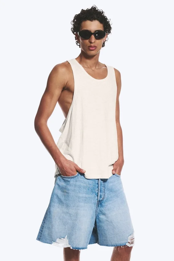 Racerback-Tanktop – Staubweiß Racerback-Tanktop – Staubweiß