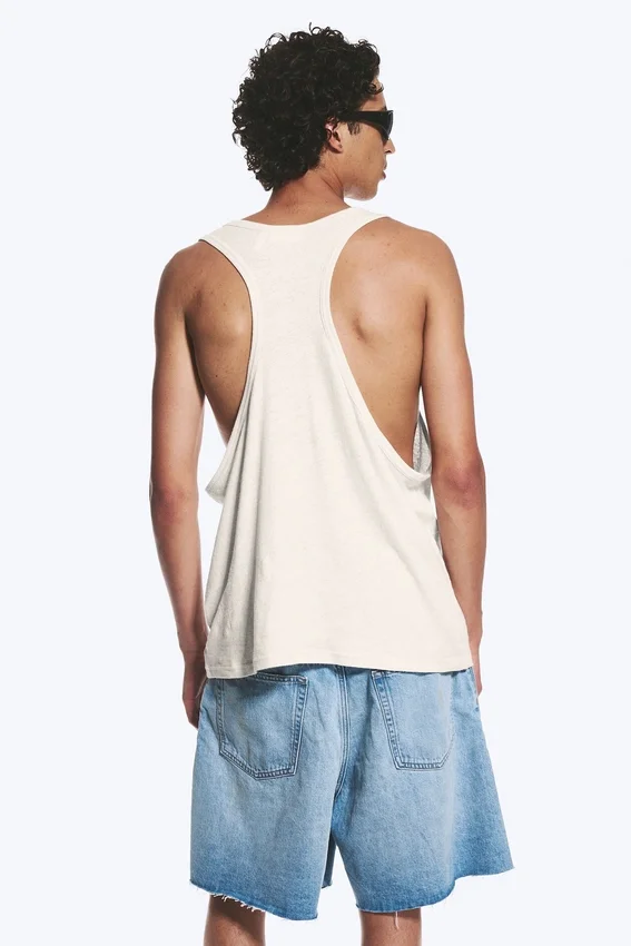 Racerback-Tanktop – Staubweiß Racerback-Tanktop – Staubweiß