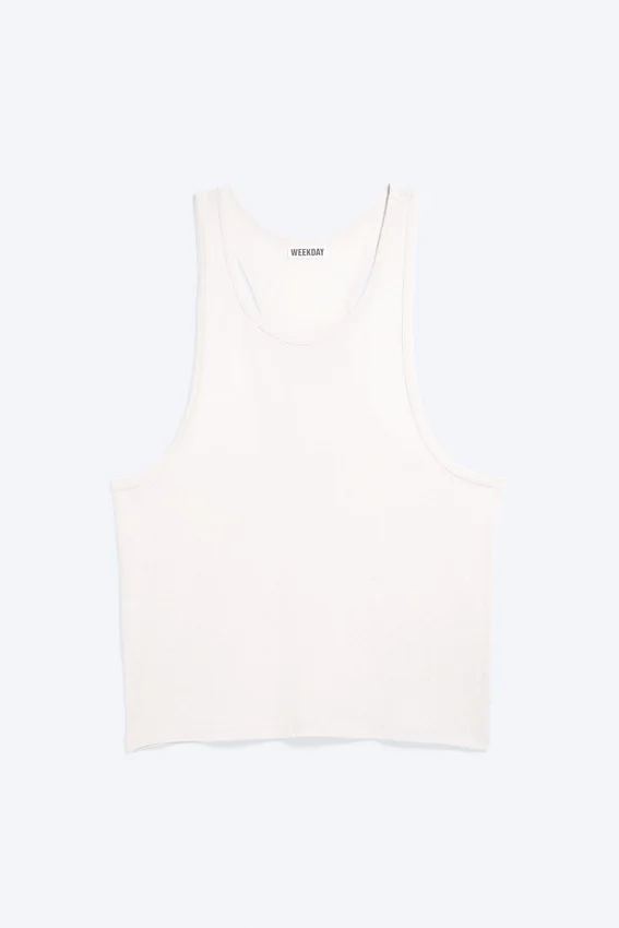 Racerback-Tanktop – Staubweiß Racerback-Tanktop – Staubweiß