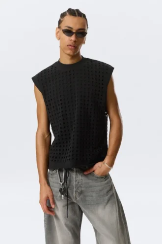 Rael Kade Lasercut-Tanktop – Schwarz