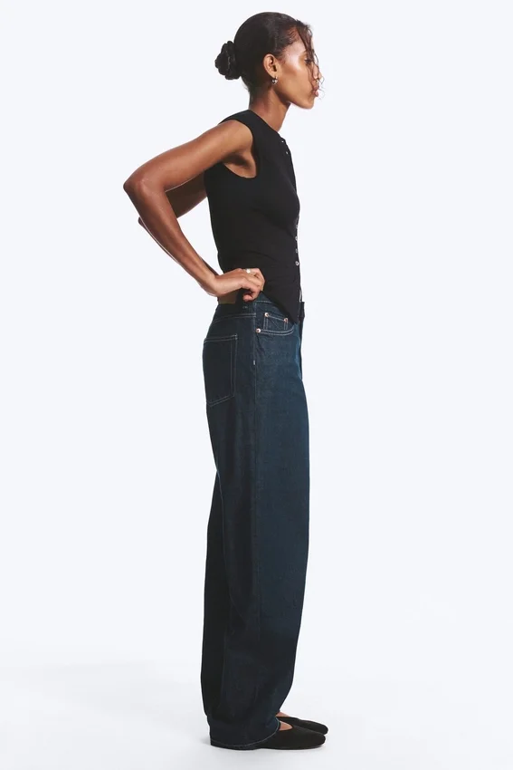 Rail Mid Rise Loose Wide Jeans – Blue Rinse – Dunkelblau Rail Mid Rise Loose Wide Jeans – Blue Rinse – Dunkelblau
