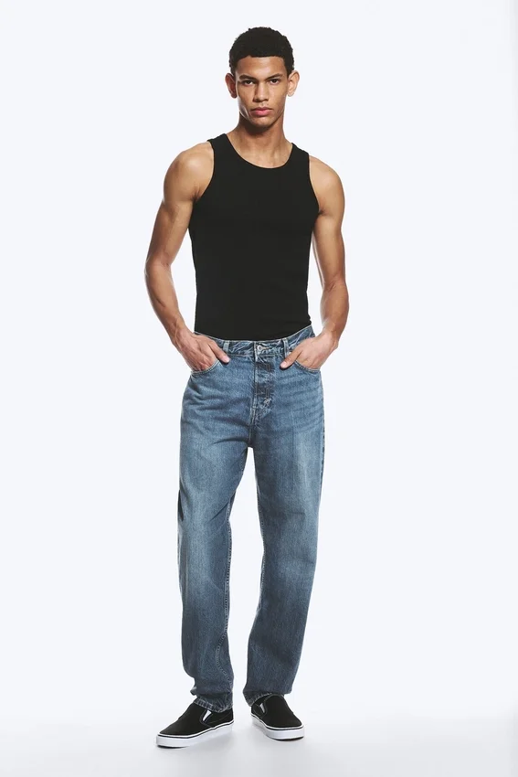 Ray Mid Rise Relaxed Tapered Jeans – Radio Blue – Medium Blue Ray Mid Rise Relaxed Tapered Jeans – Radio Blue – Medium Blue