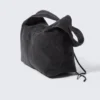 Rechteckige Schultertasche aus Cord – Schwarz