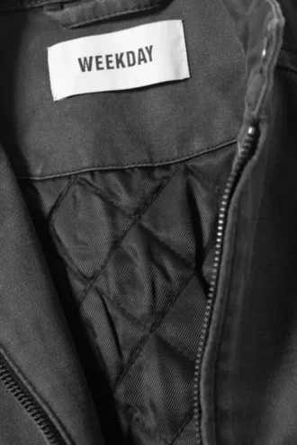 Reed beschichtete Bikerjacke – gewaschenes Schwarz
