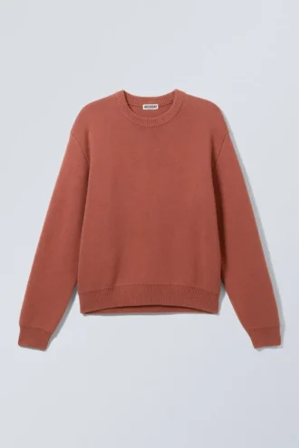 Regular-Fit-Pullover aus Baumwollstrick – Dusty Coral Regular-Fit-Pullover aus Baumwollstrick – Dusty Coral