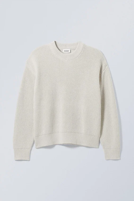 Regular Heavy Knit Pullover – Ecru Regular Heavy Knit Pullover – Ecru