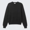 Regulär geschnittener Baumwoll-Pullover – Schwarz Regulär geschnittener Baumwoll-Pullover – Schwarz