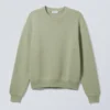 Regulärer Strickpullover aus Baumwolle – Hellkhaki Regulärer Strickpullover aus Baumwolle – Hellkhaki