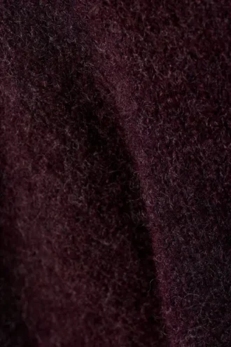 Regulärer Strickpullover aus Wollmischung – Dunkelrot meliert