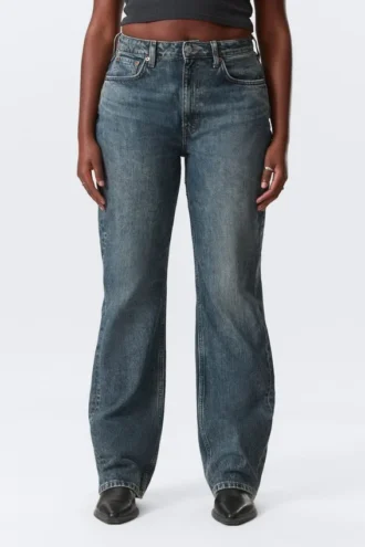 Resolute Curve High Waisted Regular Straight Jeans – Second Blue – Medium Blue
