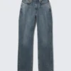 Resolute Curve High Waisted Regular Straight Jeans – Second Blue – Medium Blue