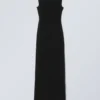 Ärmelloses Maxikleid aus Baumwolljersey – Schwarz Ärmelloses Maxikleid aus Baumwolljersey – Schwarz