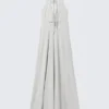 Ärmelloses Maxikleid mit Neckholder – Hellbeige