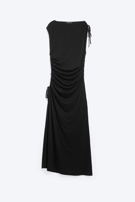 Ärmelloses Maxikleid mit U-Boot-Ausschnitt – Schwarz Ärmelloses Maxikleid mit U-Boot-Ausschnitt – Schwarz