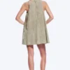 Ärmelloses Minikleid aus Baumwolltwill – gewaschenes Khaki-Grün Ärmelloses Minikleid aus Baumwolltwill – gewaschenes Khaki-Grün