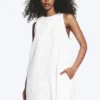 Ärmelloses Minikleid aus Baumwolltwill – Weiß Ärmelloses Minikleid aus Baumwolltwill – Weiß