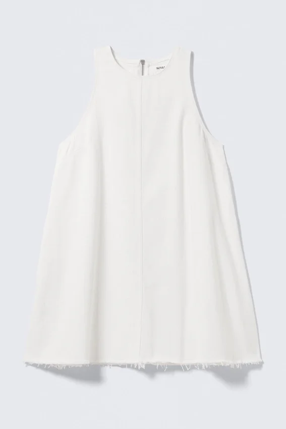 Ärmelloses Minikleid aus Baumwolltwill – Weiß Ärmelloses Minikleid aus Baumwolltwill – Weiß