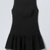 Ärmelloses Minikleid aus Twill – Schwarz Ärmelloses Minikleid aus Twill – Schwarz