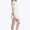 Ärmelloses Minikleid aus Twill – Weiß