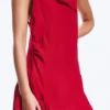Ärmelloses Minikleid mit quadratischem Ausschnitt – leuchtend rot