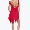 Ärmelloses Minikleid mit quadratischem Ausschnitt – leuchtend rot