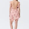 Ärmelloses Minikleid mit quadratischem Ausschnitt – Rosa – Blumenmuster