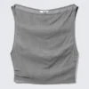 Ärmelloses Pailletten-Top – Grau – Strass Ärmelloses Pailletten-Top – Grau – Strass