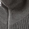 Rollkragen-Pullover aus Wollmischung mit halbem Reißverschluss – Dunkelgrau Rollkragen-Pullover aus Wollmischung mit halbem Reißverschluss – Dunkelgrau