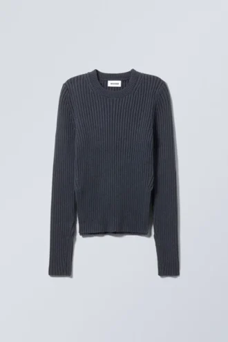 Rora Rib Pullover – Dunkelviolett