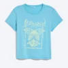 Rosabel Baby-T-Shirt mit Aufdruck – Türkis – Schmetterling