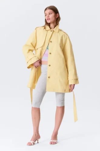 Rosabel Lockerer Einreiher-Trenchcoat – Hellgelb