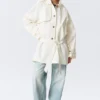Rosabel Lockerer Einreiher-Trenchcoat – Weiß