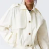 Rosabel Lockerer Einreiher-Trenchcoat – Weiß