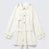 Rosabel Lockerer Einreiher-Trenchcoat – Weiß