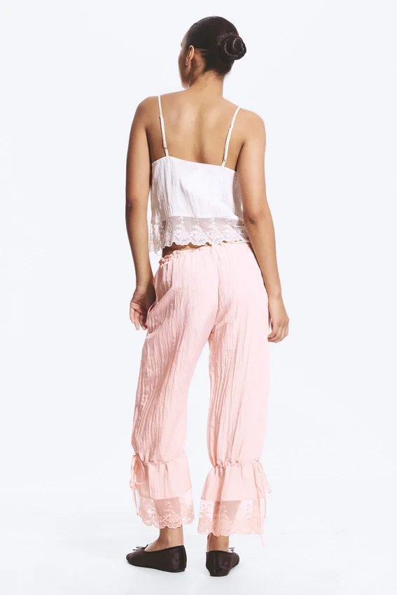 Rosabel Low Rise Loose Lace-Trim Bloomers – Hellstaubrosa Rosabel Low Rise Loose Lace-Trim Bloomers – Hellstaubrosa
