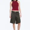 Rotes, figurbetontes Tanktop aus Baumwolljersey – Rot Rotes, figurbetontes Tanktop aus Baumwolljersey – Rot