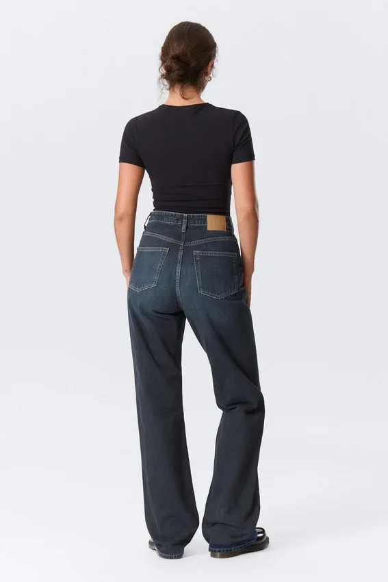 Rowe Super High Waisted Regular Straight Jeans – Angel Blue – Dunkelblau Rowe Super High Waisted Regular Straight Jeans – Angel Blue – Dunkelblau