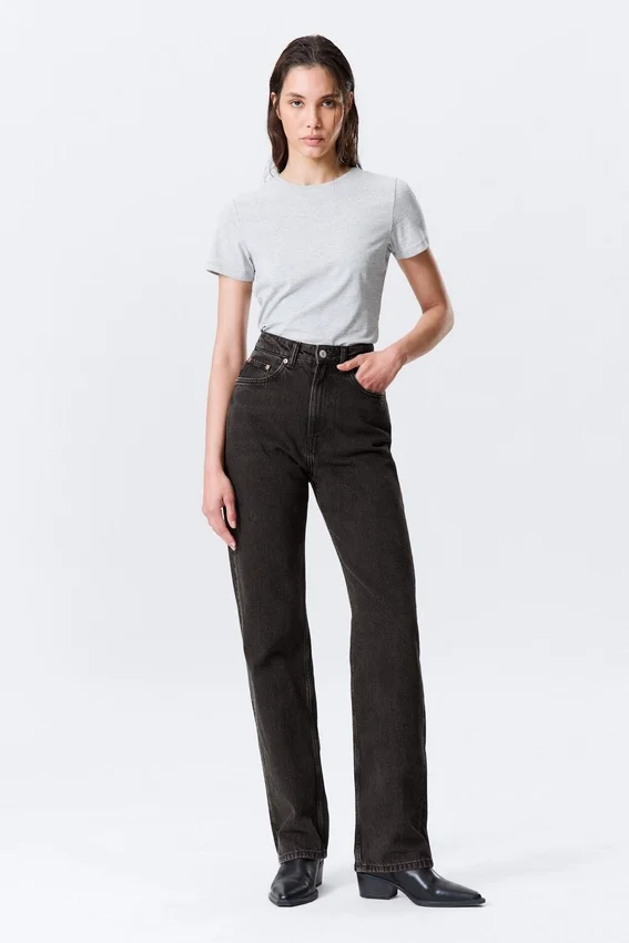 Rowe Super High Waisted Regular Straight Jeans – Echo Black – Schwarz Rowe Super High Waisted Regular Straight Jeans – Echo Black – Schwarz