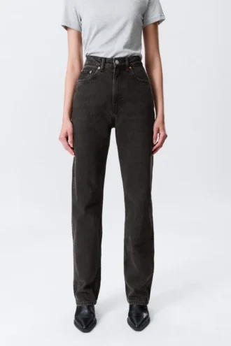 Rowe Super High Waisted Regular Straight Jeans – Echo Black – Schwarz Rowe Super High Waisted Regular Straight Jeans – Echo Black – Schwarz