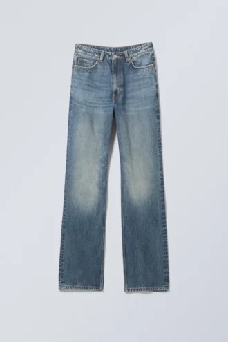 Rowe Super High Waisted Regular Straight Jeans – Eisenblau – Mittelblau Rowe Super High Waisted Regular Straight Jeans – Eisenblau – Mittelblau